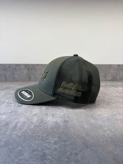 Olive Green Grid Cap